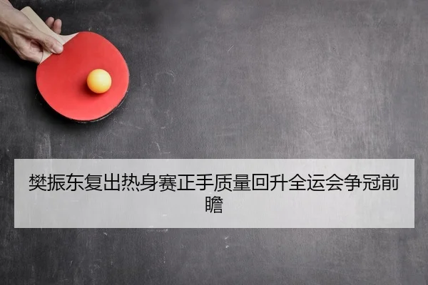 樊振东复出热身赛正手质量回升全运会争冠前瞻